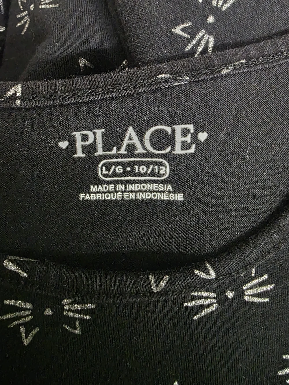 The Children's Place Black Knit Dress with White Cat Print (0638)
